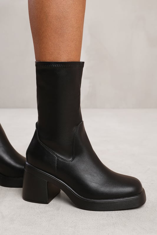 Wheres That From Womens 'Della' Mid Calf Boot With Chunky Heel