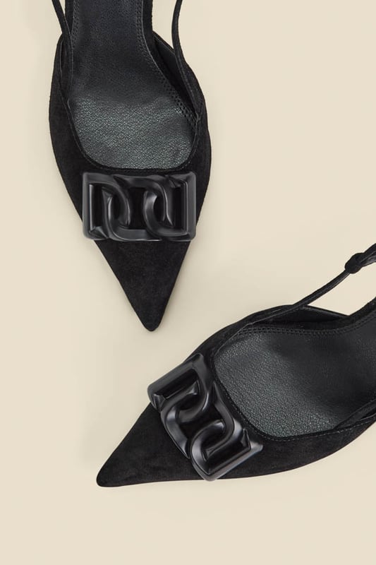 Buy now, wear forever
Pointed toe and slingback for a sleek silhouette
Luxe trim detail
Set on a comfy heel to take you from day to night
So chic with tailored trousers
Perfect with figure-hugging pencil skirts too