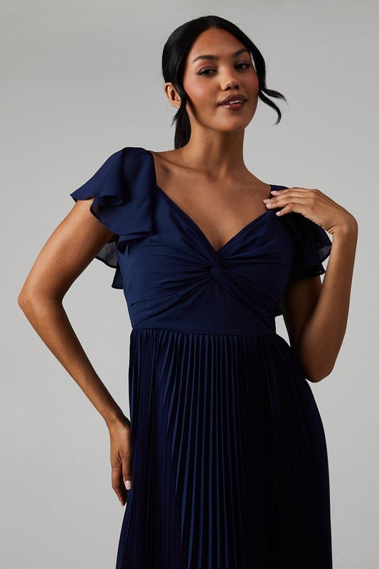 Crinkle chiffon bridesmaid dress clearance
