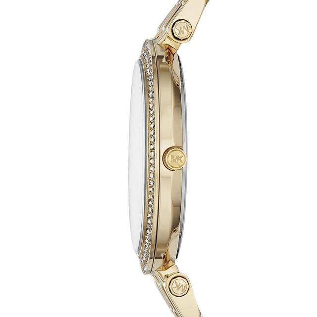 Specification Details Brand Michael Kors Model MK3216 Darci Barcode Number 0796483027862 Gender Women's Case Size 39 mm Case Colour Gold Dial Colour Gold Tone Band Material Steel Band Colour Gold Movement Quartz Chronograph No Water Resistance 5 ATM