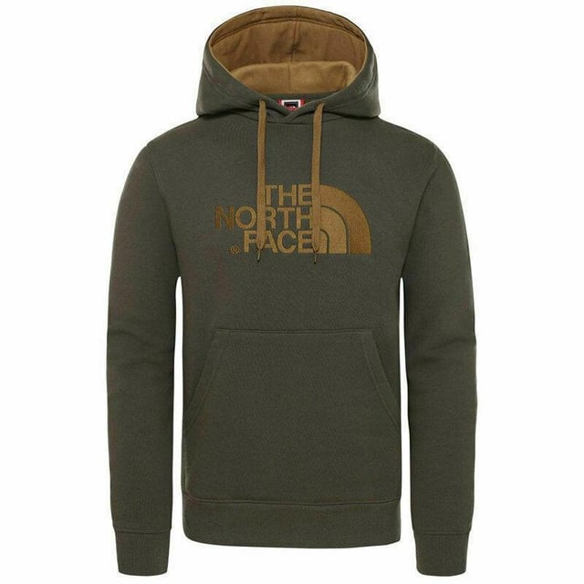 The North Face Mens Drew Peak Embroidery Hoodie Green British Khaki