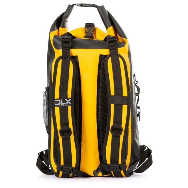 Filling Material: 80% EVA, 20% Polyester. Shell: Polyester, PVC Coated. Design: Contrast. Fabric Technology: DLX, Waterproof. Adjustable Sternum Strap, Bungee Straps, Carry Handle, Daisy Chain Webbing, Padded Back, Roll Top, Shoulder Strap. Compartments: 1 Main Compartment. Pockets: 1 Front Pocket, Zip, 1 Side Pocket, Mesh Lined. Capacity: 26L.