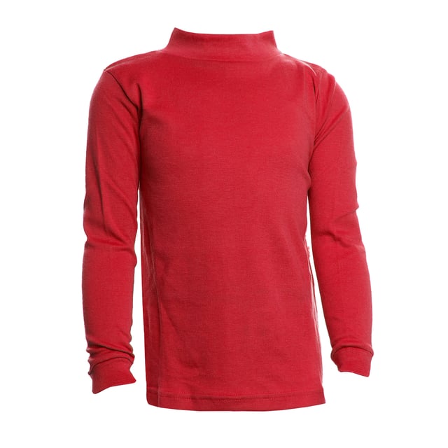 Unisex Boys and Girls Half Neck Long Sleeve T-Shirt.

 This comfortable and versatile long-sleeved t-shirt is perfect for little ones. Designed with a crew neck that offers extra coverage and a modern fit, it's ideal for everyday wear or special occasions.

 Unisex, it fits perfectly to boys and girls, offering a simple and elegant look.

 Made from a cotton-polyester blend, this t-shirt combines the natural softness of cotton with the durability of polyester, ensuring all-day comfort.

 Available in a wide range of solid colours, it is easy to match with any outfit. It also features cuffs on the sleeves, providing a firm fit and preventing the sleeves from slipping.

 An essential item for any child's wardrobe, practical and stylish!
 Composition: 50% Cotton, 50% Polyester
 Care:
- Wash at a maximum of 30ºC.
 - Use mild detergents.
 - Do not use bleach.
 - Dry at low temperature.
 - Iron at low temperature.