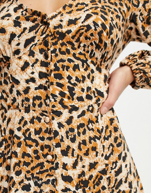 Miss selfridge leopard print best sale dress