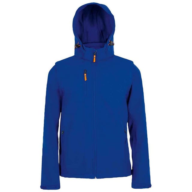 Mens jacket. Waterproof 8000mm and breathable 1000g TPU membrane. Windproof. Micro fleece inner layer. Detachable adjustable peaked hood. Full length zip with inner storm flap. Detachable sleeves. One chest zip pocket and two front zip pockets with contrast zip pulls. Adjustable cuffs. Drawcord hem. Fabric: 95% Polyester, 5% Elastane Outer. Mens Chest (to fit inches): S(36/38), M(38/40), L(41/42), XL(43/44), XXL(45/47).