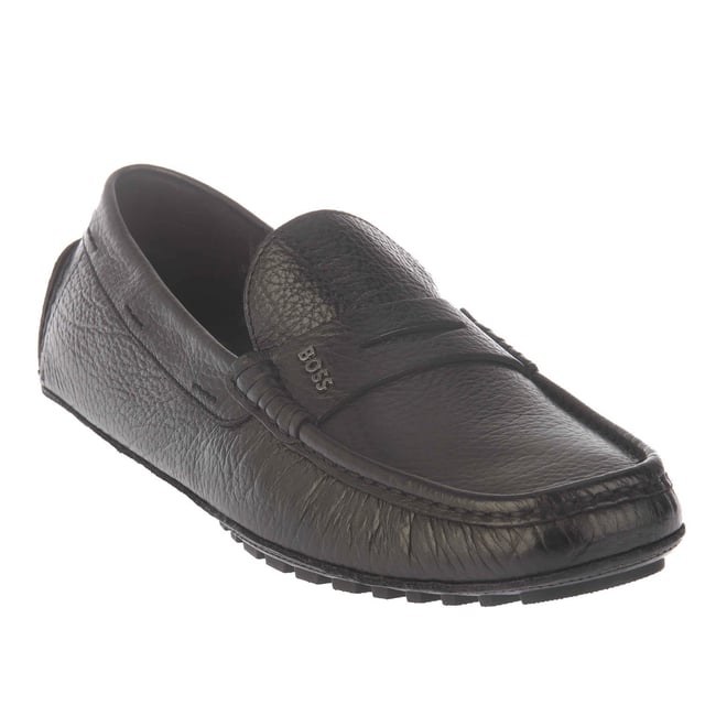 Mens Boss Driver Moccasin Shoes in black.- Leather upper.- Slip on closure.- Hand stitching.- Traction sole.- Ref: 50497783001