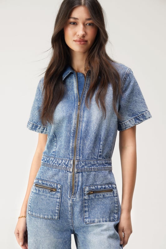 Denim jumpsuits petite store