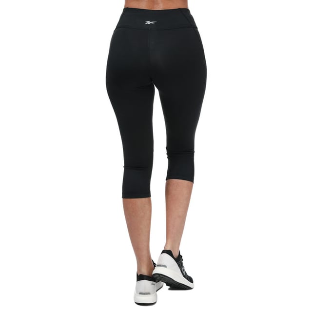 Women s Reebok Workout Ready Pant Program Capri Tights in Black