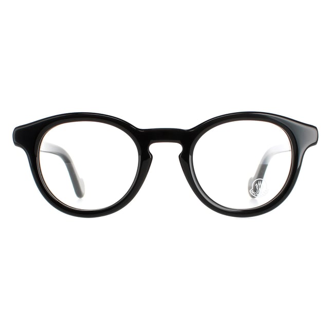 Moncler Round Unisex Shiny Black ML5002  ML5002 are a modern round style crafted from lightweight acetate. The Moncler logo is presented on the temples for authenticity.
