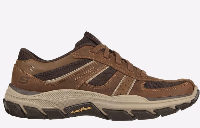 Skechers memory foam mens best sale brown