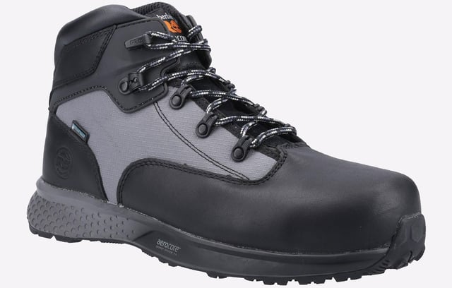 This fully-waterproof Euro Hiker boot features anti-fatigue and Aerocore technologies for the ultimate in all-day comfort and support.
-Full Grain leather-Breathable and moisturewicking lining with anti-microbial treatment for odour control-Non-marking TPU compound and versatile lug design grips surfaces from slick floors to uneven terrain-TPU-wrapped midsole delivers maximum energy return while resisting rips, abrasions and scuffs-Anti-Fatigue Technology polyurethane footbed for shock absorption and energy return-Non-Metallic puncture resistant puncture plate-Composite Safety Toe Powered by Carbon Shield technology-The ReBOTL material in this shoe contains at least 50% recycled PET