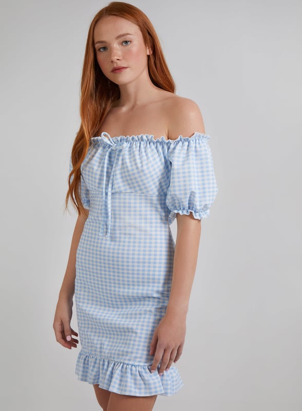 Gingham Gypsy Bardot Dress