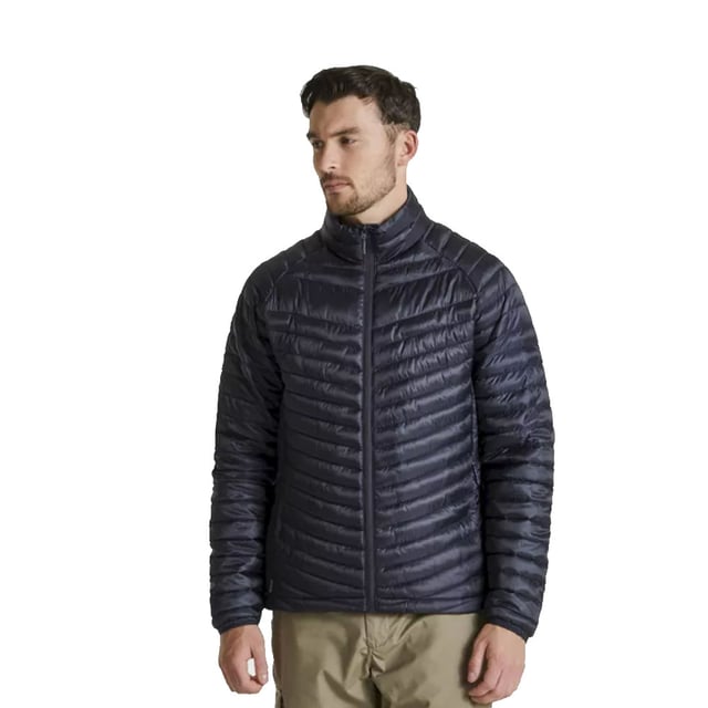 Material: 100% Polyester. Design: Logo, Quilted. Fabric Technology: Anti-Odour, DWR Finish, EcoShield, Lightweight, Thermo Pro, Wind Resistant. Compressible, Packaway, Welded Baffles. Sleeve-Type: Long-Sleeved. Neckline: Standing Collar. Pockets: 2 Side Pockets, Zip, 1 RFID Blocking Pocket, Stow Pocket. Fastening: Full Zip. Sustainability: Made from Recycled Materials.