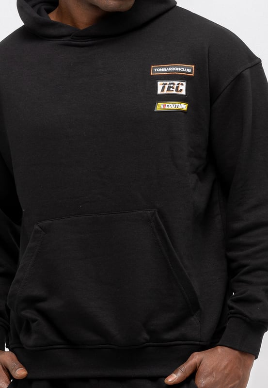 Tom Barron Herren-Trainingsanzug-Set mit besticktem Abzeichen, Oversize