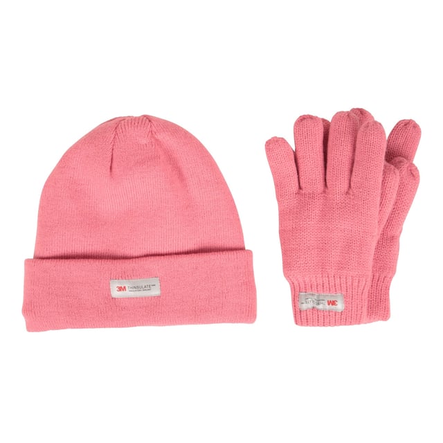 Outer Materials: 100% Acrylic. Lining Material: 100% Polyester. Filling Material: 61% Polypropylene, 39% Polyester. Lining: 3M Thinsulate, Fleece. Contents: 2 Gloves, 1 Beanie. Fabric Technology: Breathable. Design: Plain, Text.