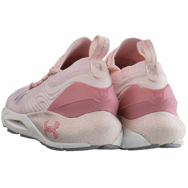 Under Armour HOVR Phantom 2 INKNT Womens Pink Running Trainers We took your favorite UA HOVR™ Phantom 2 running shoes and wrapped them in light, breathable UA IntelliKnit. They're quick-drying, stretchy, and mapped to move with your feet, so you stay comfortable with every stride.
