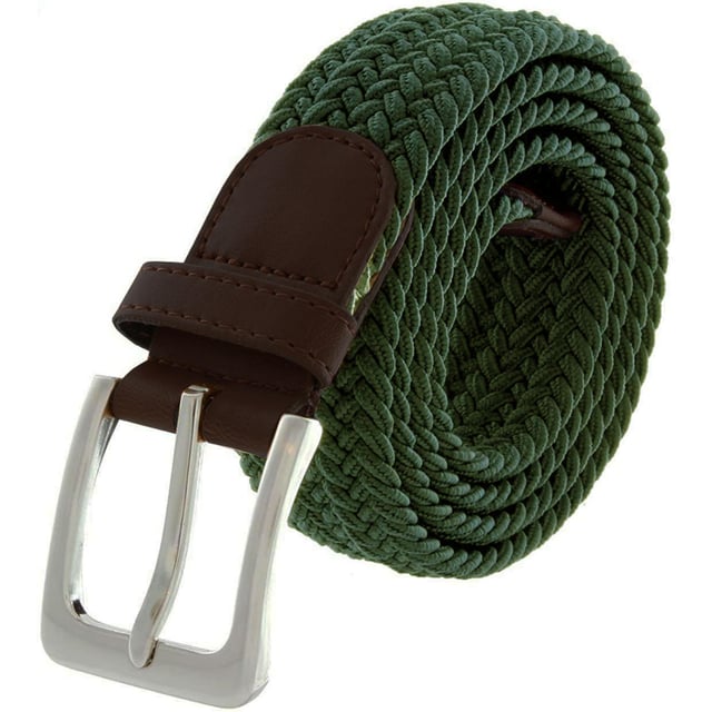 Enzo Heren Dames Elastische Gevlochten Riem\n\nDe riem is 3,18 cm breed\n\nGlimmende metalen gesp\n\nStretch riem\n\nGemaakt van elastiek en PU\n\nGesp is gemaakt van zinklegering\n\nTandriem (Kies een gat naar keuze)