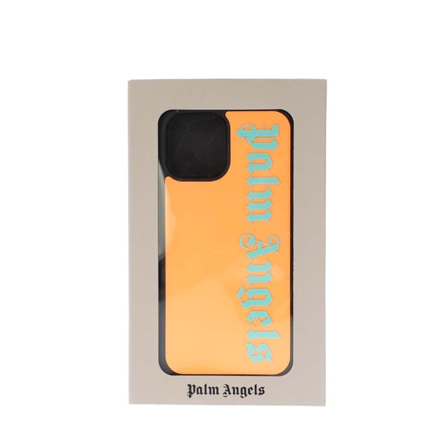 Palm Angels Classic Logo iPhone 12-12 Pro Case in orange fluo green.- Palm Angels logo printed in fluo green at front.- Two-tone design.- iPhone 12-12 Pro Compatible.- Presented in branded gift box.- 40% Acrylic  40% Polyvinylchloride  20% Polyurethane.- Ref: PMPA0300016671
