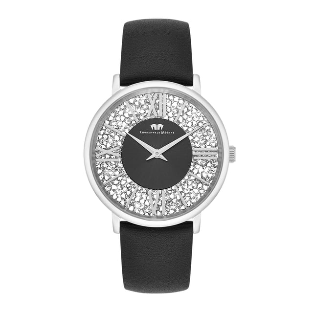 Can't resist luxurious watches? Then this women's watch of the Rhodenwald & Sons label is the perfect choice: Classic optics combine with glamorous details into an extraordinary piece of jewelry. The focus is on the stylishly staged contrast between subtle line, minimalist arrow and an elaborately structured dial, decorated with crystals. A soft real leather strap rounds off the high -quality equipment. The noble women's watch also scores with a long-lasting quartz clock and a screwed housing floor.