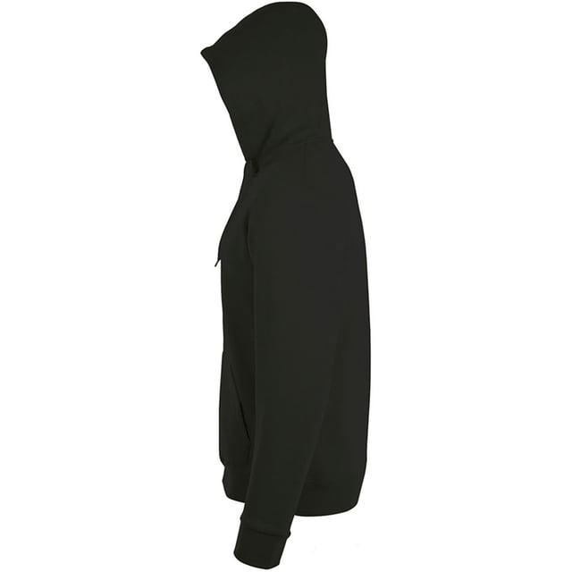 Mens hoodie. Drop shoulder style. Brushed back fleece. Hood with self fabric drawcord. Full length front zip. Two front pockets. Ribbed cuffs and hem. 260gsm. Fabric: 50% Cotton, 50% Polyester. Mens Chest (to fit inches): S(36/38), M(38/40), L(41/42), XL(43/44), XXL(45/47).