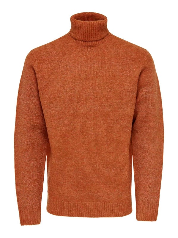 tylish Men's Knitted Pullover with a cozy roll neck design for added warmth during chilly days.

Long sleeves provide extra coverage, making it perfect for the autumn-winter season.

Regular length and various size options available to ensure a comfortable fit for all body types.

Crafted from a high-quality blend of 64% Acrylic, 26% Polyester, 8% Wool, and 2% Elastane, offering both softness and durability

Available in sunset, navy, and rock colours, Suitable for daily wear, casual outings, and outdoor activities during the autumn-winter season.