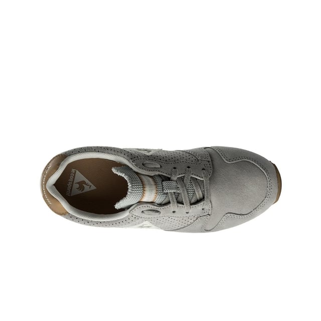 Le Coq Sportif Omega Premium Lace-Up Gray Synthetic Mens Entrenadores 1810184