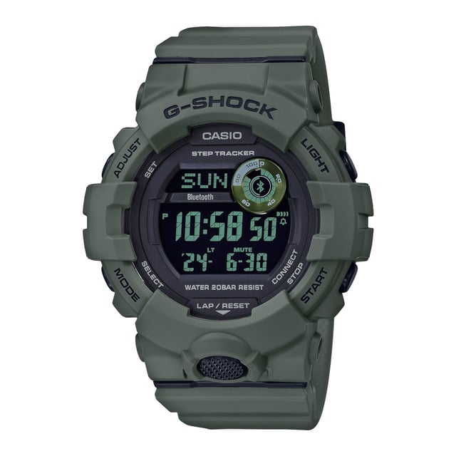 This Casio G-shock Digital Watch for Men is the perfect timepiece to wear or to gift. It's Green 48 mm Round case combined with the comfortable Green Plastic watch band will ensure you enjoy this stunning timepiece without any compromise. Operated by a high quality Quartz movement and water resistant to 20 bars, your watch will keep ticking. This sporty and fashionable watch gives you a unique feeling in every outfit! -The watch has a calendar function: Day-Date-Month, Bluetooth, Stop Watch, Countdown, Dual Time, Alarm High quality 21 cm length and 19 mm width Green Plastic strap with a Buckle Case diameter: 48 mm, case thickness: 14 mm, case colour: Green and dial colour: Black