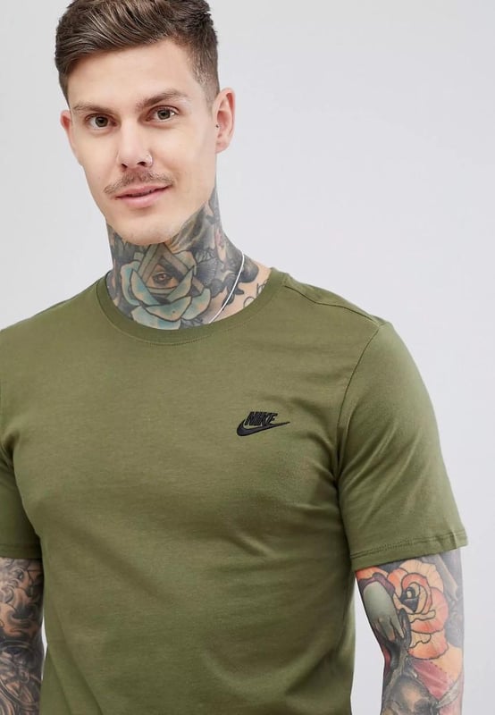 Olive green nike shirt mens discount