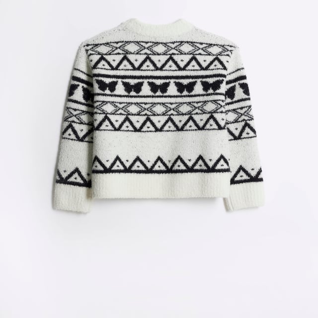 Knitted, Butterfly detail, Crew neck, Long sleeves