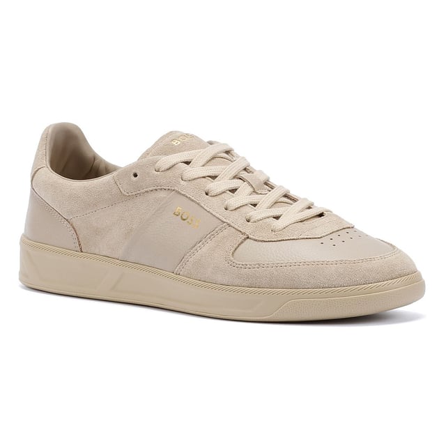 Step into elegance with these low top tennis inspired leather and suede sneakers. Excellently crafted, they showcase embossed branding on both the side and tongue. Experience ultimate comfort with a fully lined interior.