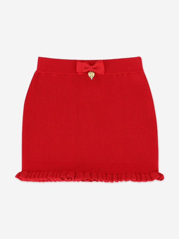 Introducing the Girls Troy Rib Knitted Skirt in Red by Angel‚  Face, the perfect addition for trendsetting youngsters this AW2024. Expertly crafted for both style and comfort, this piece is a wardrobe-must for the fashion-forward girl. Luxurious Feel: Crafted from premium rib knit for comfort durability.   Vibrant Red: A bold colour that stands out in any setting.   Versatile Style: Ideal for casual outings or festive events.   Designer Touch: Signature Angel‚  Face charm adds exclusive flair.Refresh her look with elegance‚shop the Girls Troy Rib Knitted Skirt now!