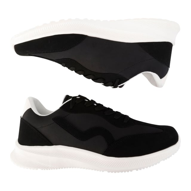 Regatta Heren Marine Retro Sportschoenen (Zwart) Bovenstuk: Nylon, Synthetisch. Binnenzool: TECFOAM. Buitenzool: EVA-schuim. Ademend, Schuimkraag, Vochtafvoerend, Gewatteerde kraag, Gewatteerde tong, Ventilerend. Vlakke. Snijden: Laag gesneden. Ontwerp: Contrasterende kleur, tekst. Teenstijl: Rond. Zoolkenmerken: Gevoerd, Schokdempend. Sluiting: Vetersluiting.