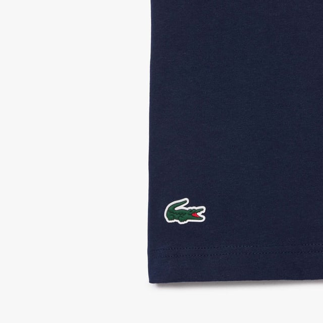 Unisex Lacoste Sport Ultra-Dry Sport Roland Garros Edition Tennis T-shirt - Organic cotton jersey fabric - Regular fit  straight cut  - Lacoste print on front - Co-branded neck trim - Silicone crocodile at hem - TH9068-166