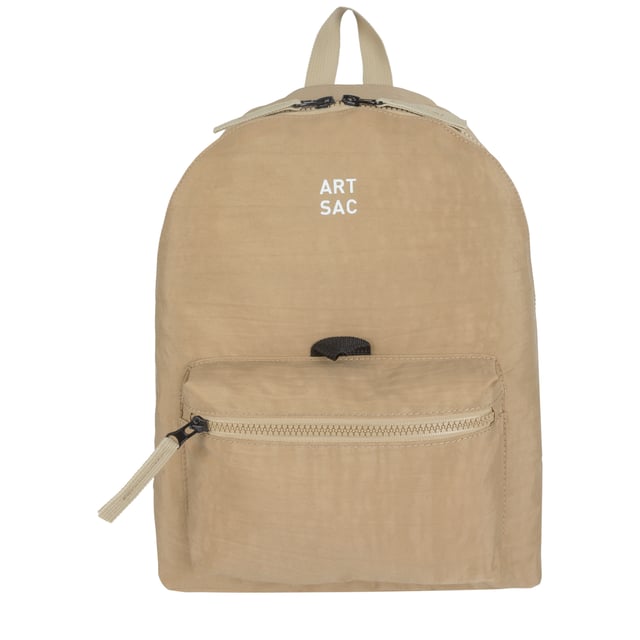 Our medium-sized backpack made in our Contore nylon fabric. This lightweight backpack has plenty of internal space as well as an external front single pocket and internal laptop sleeve (fits 13 inch Macbook Pro) for you to organise all your essentials. It's stylish design is discreet and adaptable enough to style with any outfit. The perfect bag for your every day commute or casual day-trip. Features: , Water Resistant, 13 inch padded laptop sleeve, Zip top opening to main compartment, Single front zip pocket with webbing loops, Internal zip pocket for smaller valuables, 2 Internal mobile phone slip pockets - Fits normal and plus size smart phones, 3 Internal pen slip pockets, ARTSAC seal of approval rubberised patch logo, Ergonomic contoured back panel, Adjustable padded backpack straps, Top grab handle, Medium model Style Ref: 52007 SAND