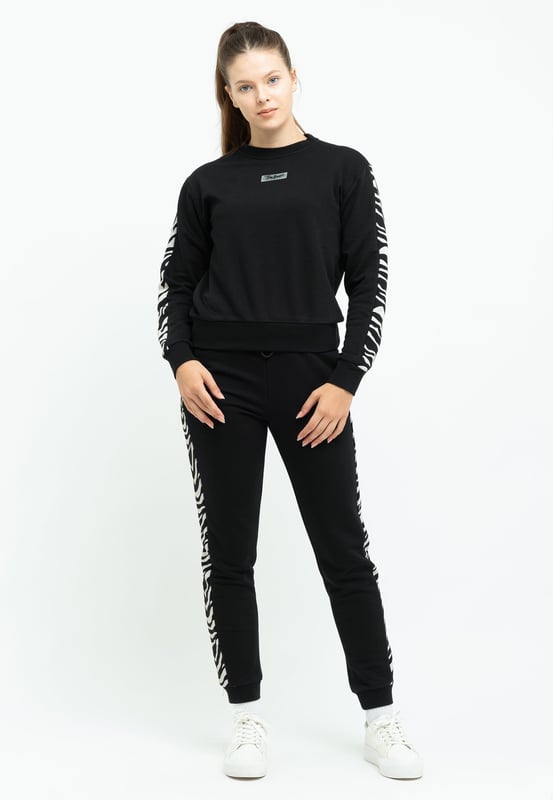 Tom Barron Damen Stilvoller Trainingsanzug-Set mit Zebrastreifen