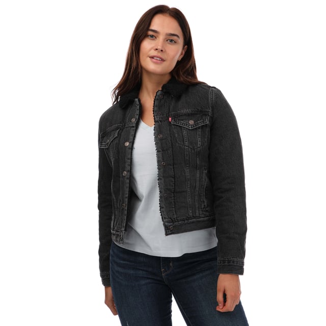 Women s Levis Original Sherpa Trucker Jacket in Black