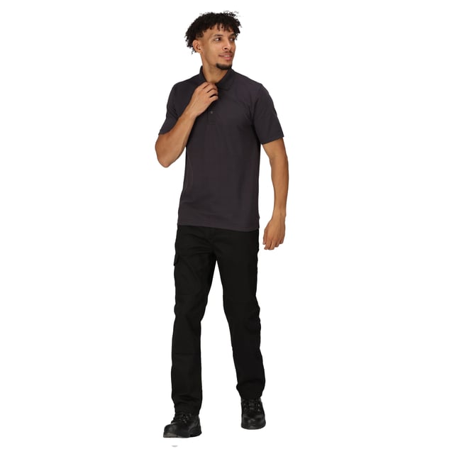 65% Polyester, 35% Cotton. Fabric: Pique. Design: Plain. Neckline: Polo Neck, Turn Down Collar. Sleeve-Type: Short-Sleeved. Fabric Technology: Hardwearing. 3 Button Placket.