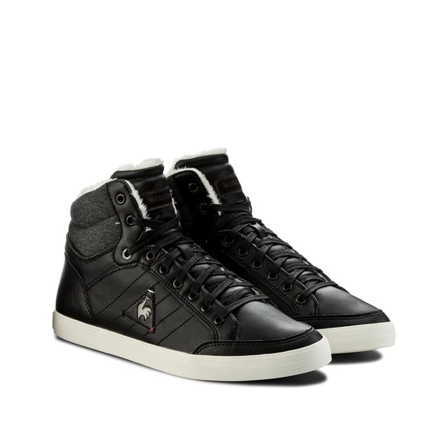 Le Coq Sportif Portalet Mid Craft Black Smooth Leather Finers 1721497