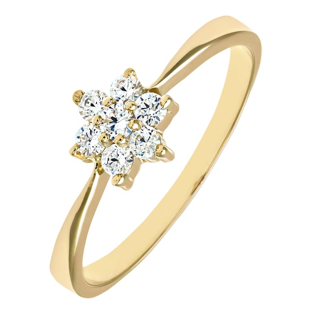 9K (375) Yellow Gold: 1.4gr; # Cubic Zirconia