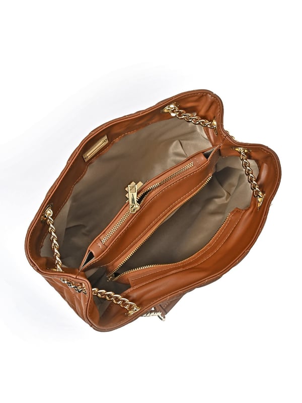 Bolso de hombro  
100% cuero de vaca  
Dos correas para el hombro: 69 cm  
Dos compartimentos principales con cierre de cremallera y hebilla a rosca  
Dimensiones: 26x33x15 cm