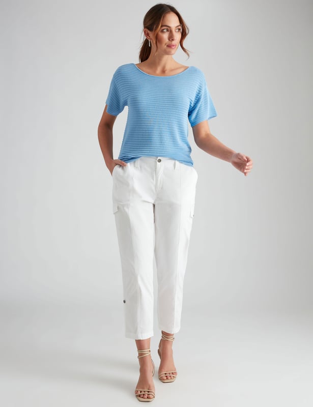 KATIES Womens Jumpers Cardigans Blue Ottoman Texture