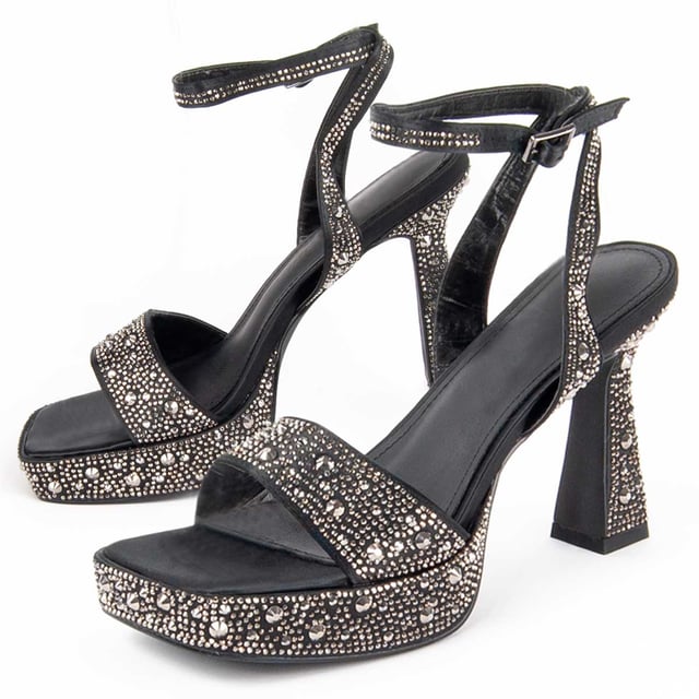 Women's high heel sandals. Comfortable fit. Natural leather insole. Manufactured by other brands for our brand. Approximate measurements: 9 cm heel and 2 cm platform.
