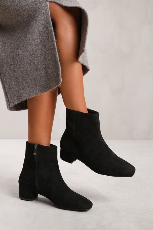 Womens ankle boots low heel wide width top