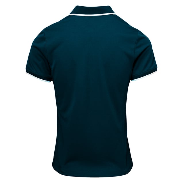 100% Polyester. Stof: Pique. Ontwerp: Contrasterende details. Bevestiging: Trek aan de achterkant. Manchet: Geribd, Getipt. Halslijn: Geribd, Gestippelde kraag, Omgeslagen kraag. Mouwtype: Korte mouwen. Stoftechnologie: Vochttransport. Placket met 3 knopen, Darts achter, Darts buste, Contrasterende nekband, Onderhoudsvriendelijk, Binnenste Placket, Zelfkleurige knopen, Zijpanelen, Zijsplitten. 155gsm. Duurzaamheid: REACH, Sedex, WRAP gecertificeerd.