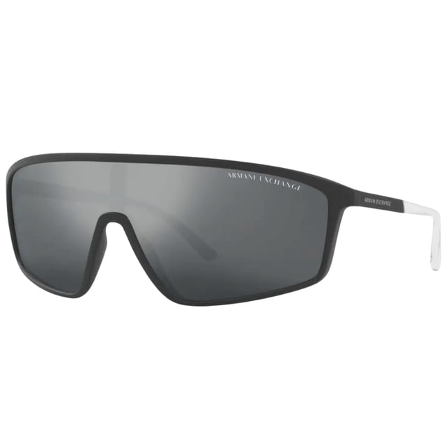 Armani Exchange Black Sunglasses, Lens Width = 143mm, Nose Bridge Width = 0mm, Arm Length = 125mm, Sunglasses, Sunglasses Case, Cleaning Cloth and Care Instructions all Included, 100% Protection Against UVA &amp; UVB Sunlight and Conform to British Standard EN 1836:2005, Black Sunglasses