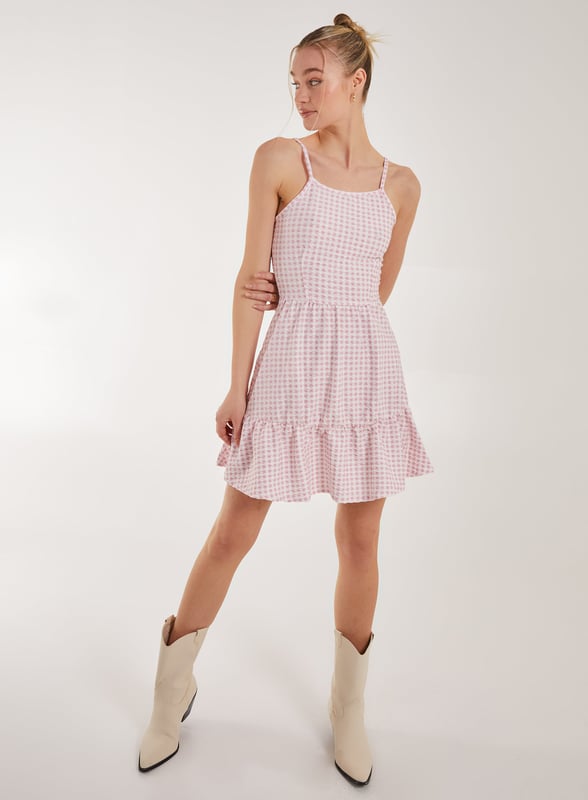 Ruffle open back skater dress on sale