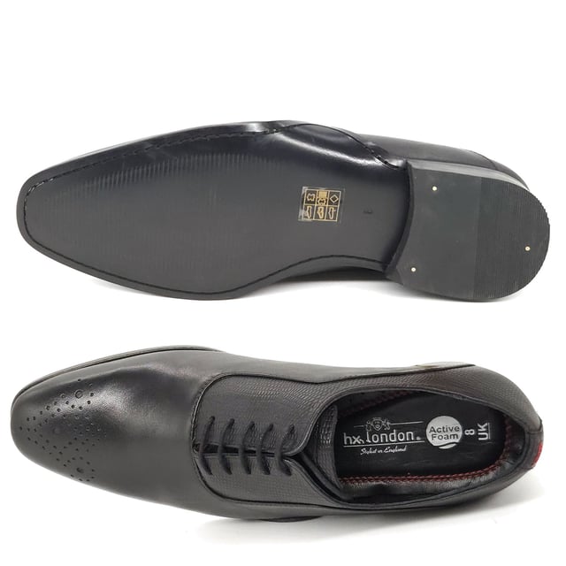 Meet Hillingdon, a traditional Oxford shoe with a twist, featuring a simple leather lace up design complete with an on-trend textured leather finish and brogue detailing on the toe.