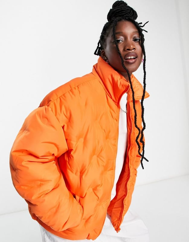 Mens orange padded 2025 jacket