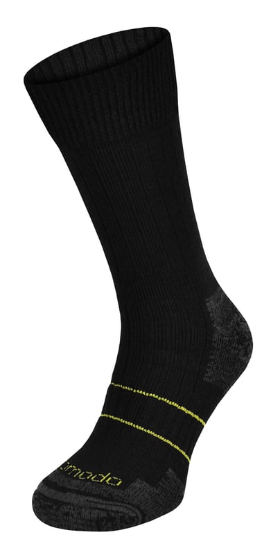 Comodo has been providing high-quality socks for men and women since 1996. They sell a range of socks for hiking, cycling, hunting, skiing, and other outdoor events. These Work Socks made from Wool are designed for all types of outdoor work during colder months. Wool fibres make these socks soft and comfortable to wear, while their ability to regulate temperature means that your feet will stay cool when you need them to be (and warm when you want them to be). Wool is naturally breathable, so they'll keep your feet cool and dry during even the hardest of working days. These socks are available in Black. They also include a reinforced heel & toe design for additional durability and comfort. These safety work socks will effectively protect your legs against abrasions. They provide comfort of use at low and high temperatures, the ideal all year round work socks. They also provide durability so they’ll last a very long time when using them constantly during a hardworking day. These socks are made from: 55% Acrylic, 25% Wool, 15% Polyamide, 5% Elastane They are available in 3 sizes: 2.5-5 UK, 6-8.5 UK, 9-12 UK and are fully Machine Washable.