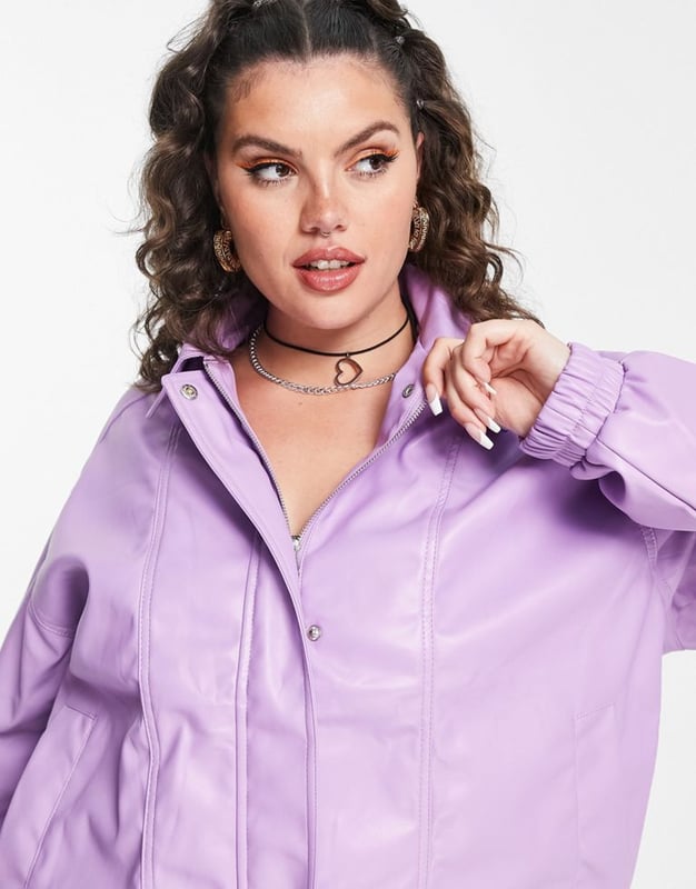 Faux leather clearance purple jacket